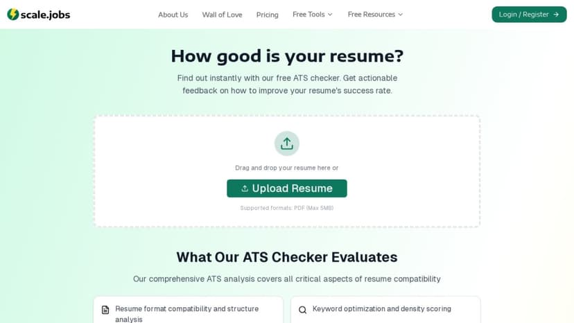 ATS Resume Score Checker | AI Tool Directory