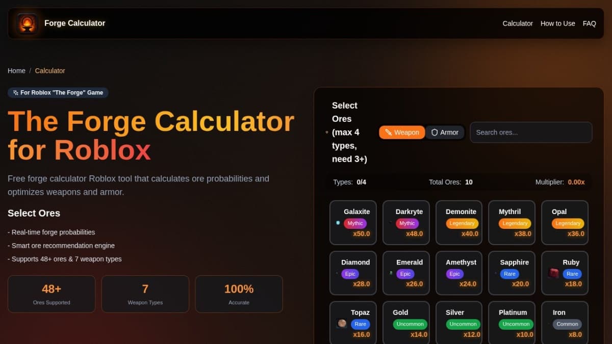 The Forge Calculator