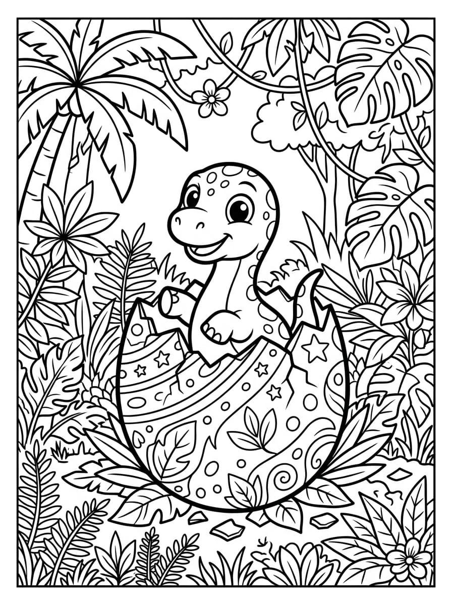 T-Rex Dinosaur coloring page outline