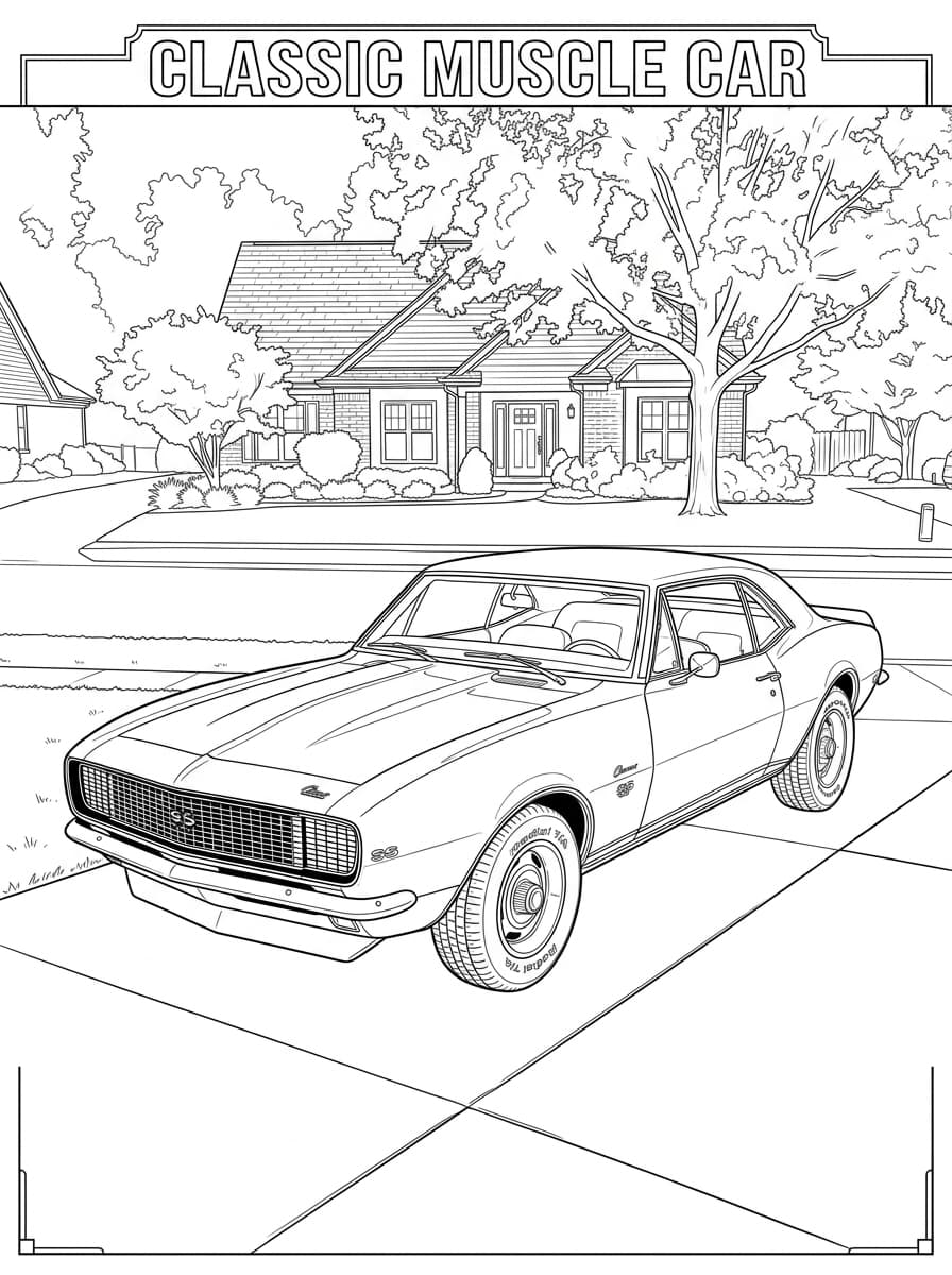 Coloring page outline of 1967 Muscle Car