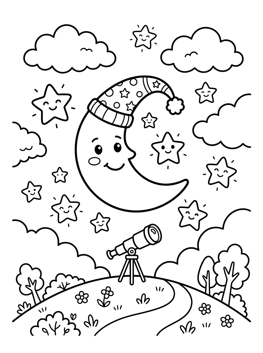 Celestial Moon & Bedtime Stars